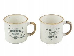 KOMPLET 2 KUBKÓW 300ml kubki kubek porcelanowy